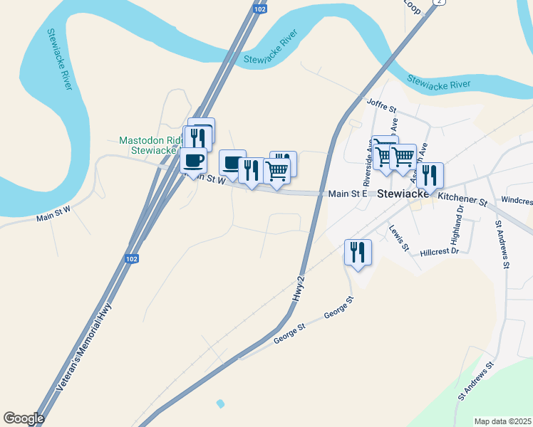 map of restaurants, bars, coffee shops, grocery stores, and more near 23 Perry Crescent in Stewiacke