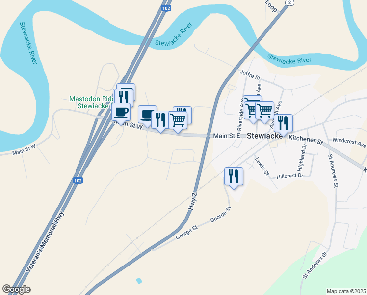 map of restaurants, bars, coffee shops, grocery stores, and more near 27 Perry Crescent in Stewiacke