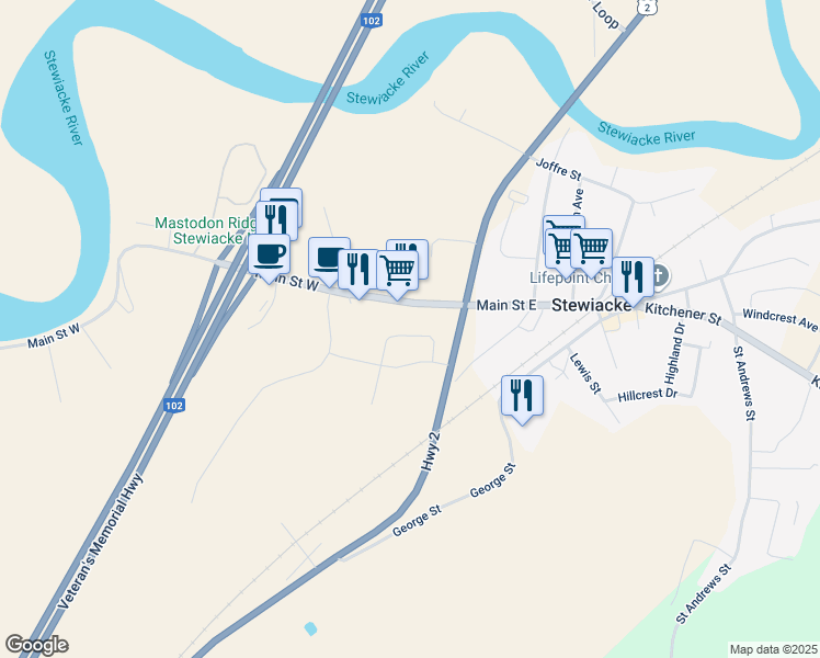 map of restaurants, bars, coffee shops, grocery stores, and more near 27 Perry Crescent in Stewiacke