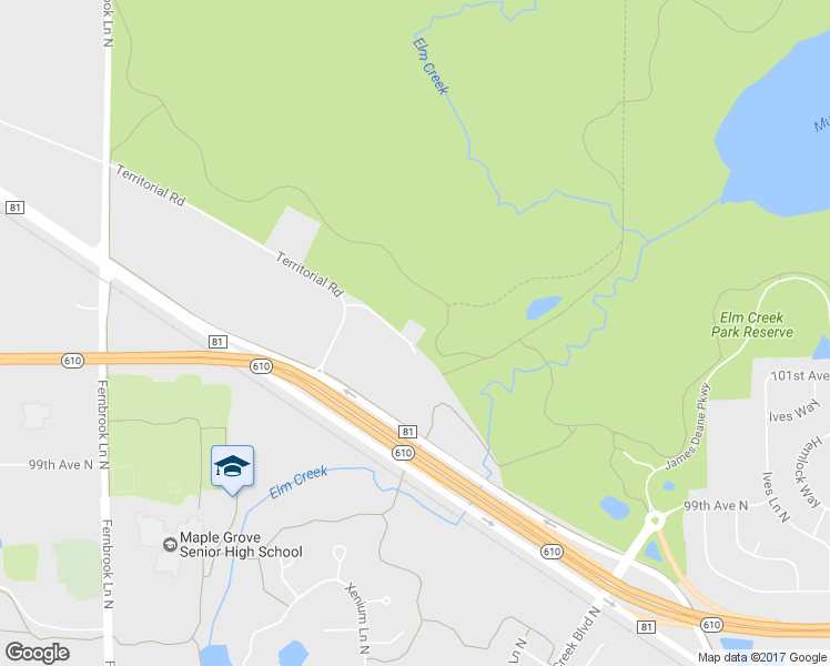 map of restaurants, bars, coffee shops, grocery stores, and more near 13350 Territorial Road in Maple Grove