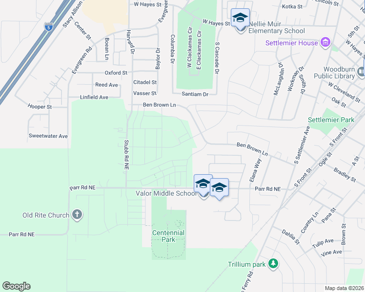 map of restaurants, bars, coffee shops, grocery stores, and more near 598 Rye St in Woodburn