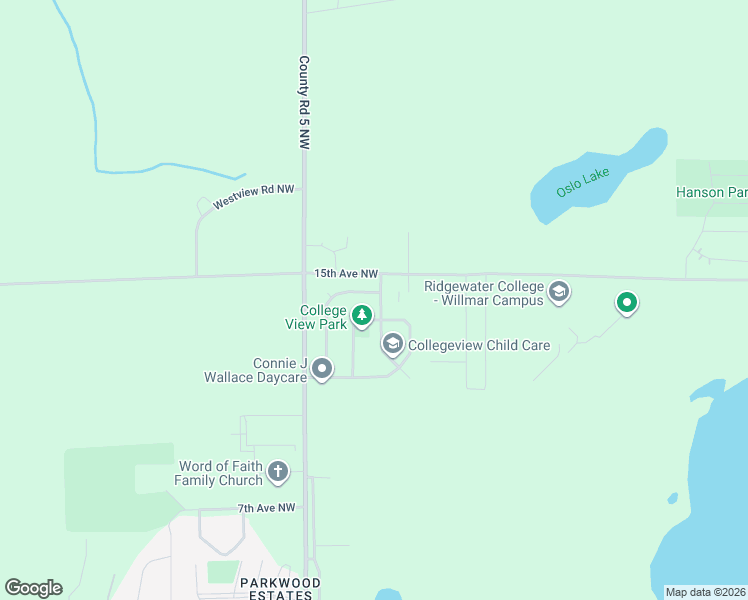 map of restaurants, bars, coffee shops, grocery stores, and more near 2700 14th Avenue Northwest in Willmar
