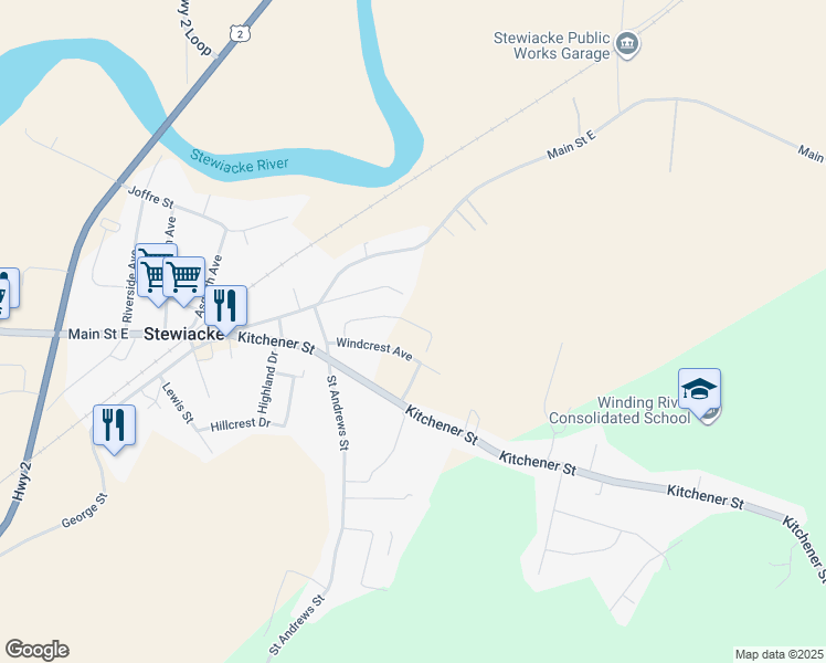 map of restaurants, bars, coffee shops, grocery stores, and more near 60 Ruby's Way in Stewiacke