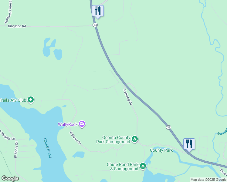 map of restaurants, bars, coffee shops, grocery stores, and more near 13703 Poplar Lane in Mountain