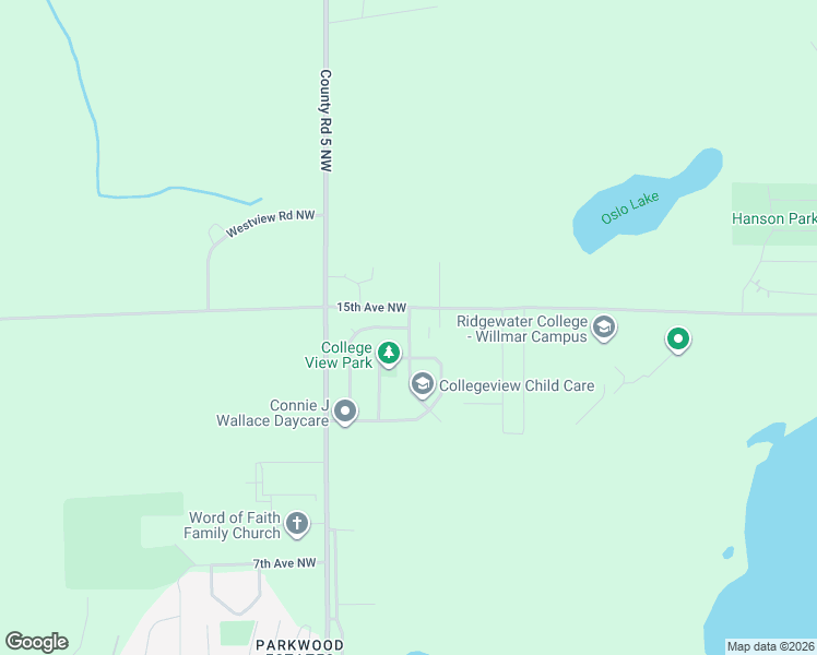 map of restaurants, bars, coffee shops, grocery stores, and more near 2700 14th Avenue Northwest in Willmar