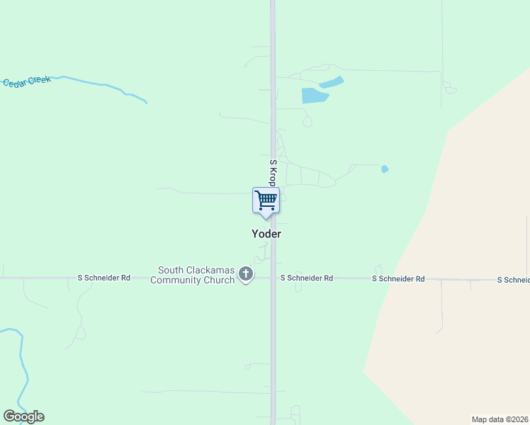 map of restaurants, bars, coffee shops, grocery stores, and more near 32305 South Kropf Road in Canby