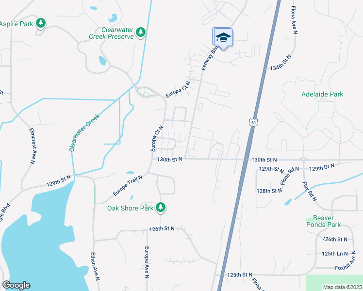 map of restaurants, bars, coffee shops, grocery stores, and more near 13067 Europa Trail Way North in Hugo