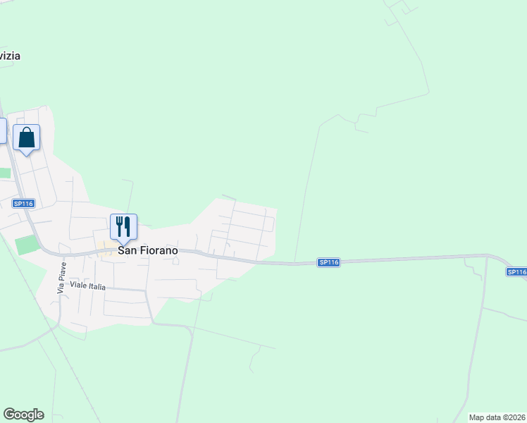 map of restaurants, bars, coffee shops, grocery stores, and more near 7 Via Meucci in San Fiorano