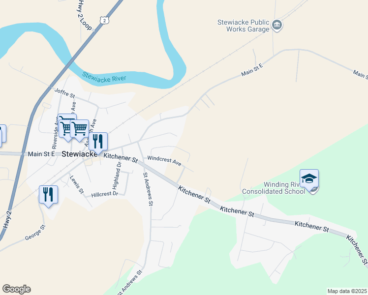 map of restaurants, bars, coffee shops, grocery stores, and more near 63 Ruby's Way in Stewiacke