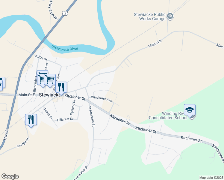 map of restaurants, bars, coffee shops, grocery stores, and more near 59 Ruby's Way in Stewiacke
