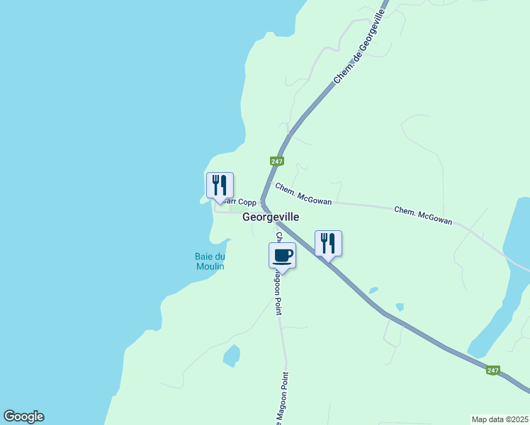 map of restaurants, bars, coffee shops, grocery stores, and more near 70 Carrefour Copp in Stanstead