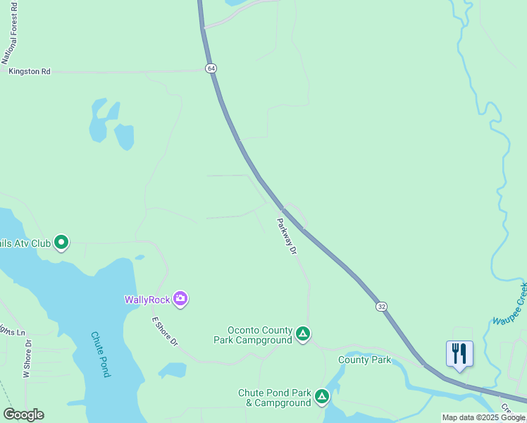 map of restaurants, bars, coffee shops, grocery stores, and more near 13703 Poplar Lane in Mountain