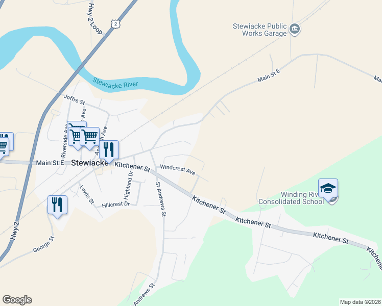 map of restaurants, bars, coffee shops, grocery stores, and more near 51 Ruby's Way in Stewiacke
