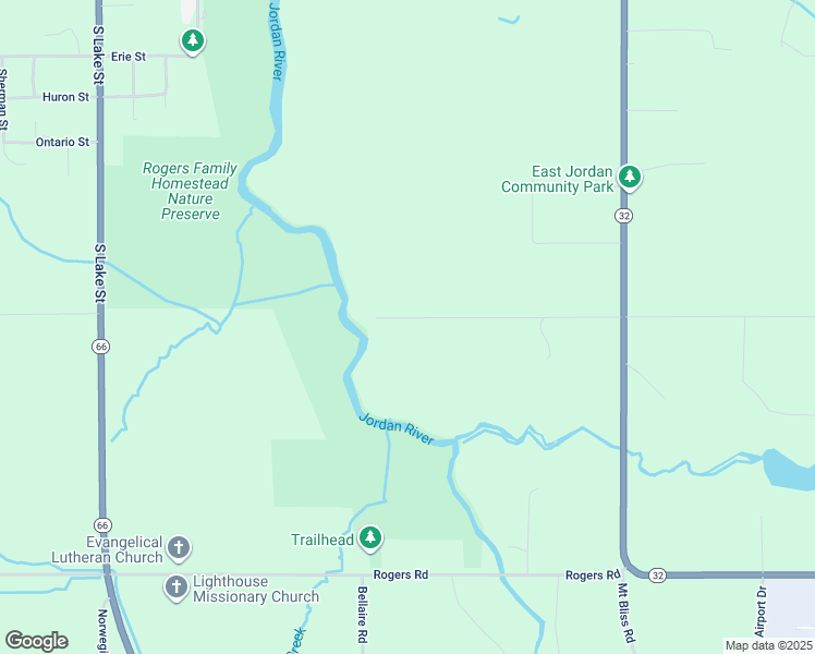 map of restaurants, bars, coffee shops, grocery stores, and more near in East Jordan