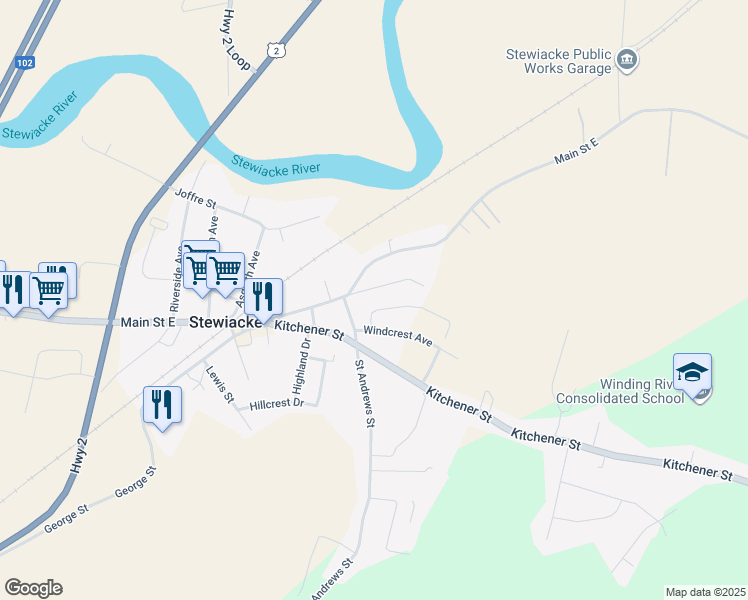 map of restaurants, bars, coffee shops, grocery stores, and more near 13 Ruby's Way in Stewiacke