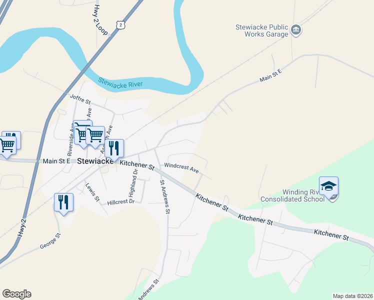 map of restaurants, bars, coffee shops, grocery stores, and more near 39 Ruby's Way in Stewiacke