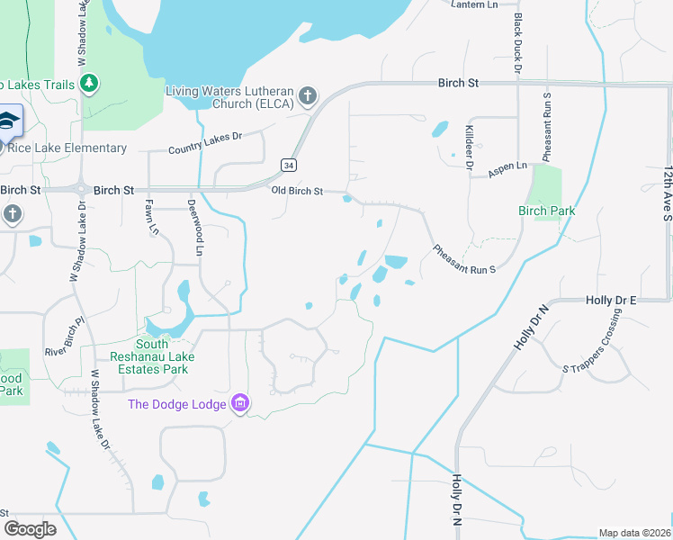 map of restaurants, bars, coffee shops, grocery stores, and more near 876 Birch Street in Lino Lakes