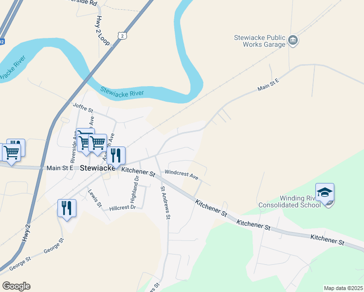 map of restaurants, bars, coffee shops, grocery stores, and more near 38 Pleasant Hill in Stewiacke
