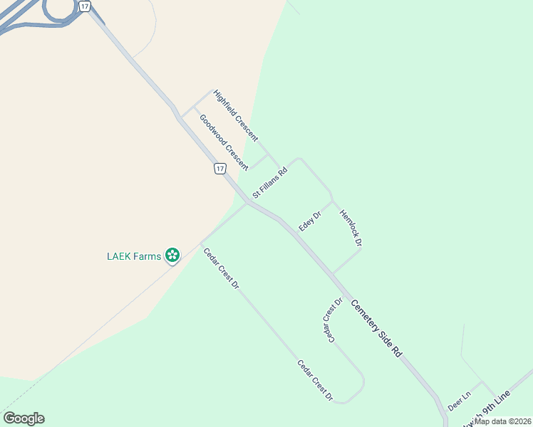 map of restaurants, bars, coffee shops, grocery stores, and more near 2647 Cemetery Side Road in Carleton Place