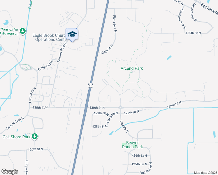 map of restaurants, bars, coffee shops, grocery stores, and more near 13149 Flay Road North in Hugo