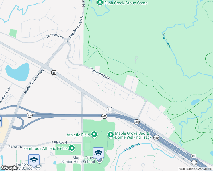 map of restaurants, bars, coffee shops, grocery stores, and more near 10251 Dallas Lane North in Maple Grove