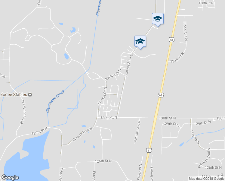 map of restaurants, bars, coffee shops, grocery stores, and more near 4919 132nd Way North in Hugo