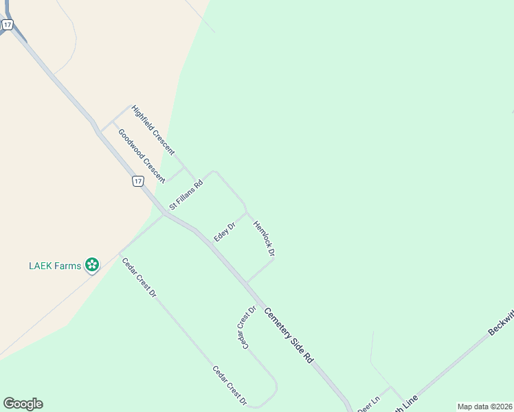 map of restaurants, bars, coffee shops, grocery stores, and more near 188 Hemlock Drive in Carleton Place