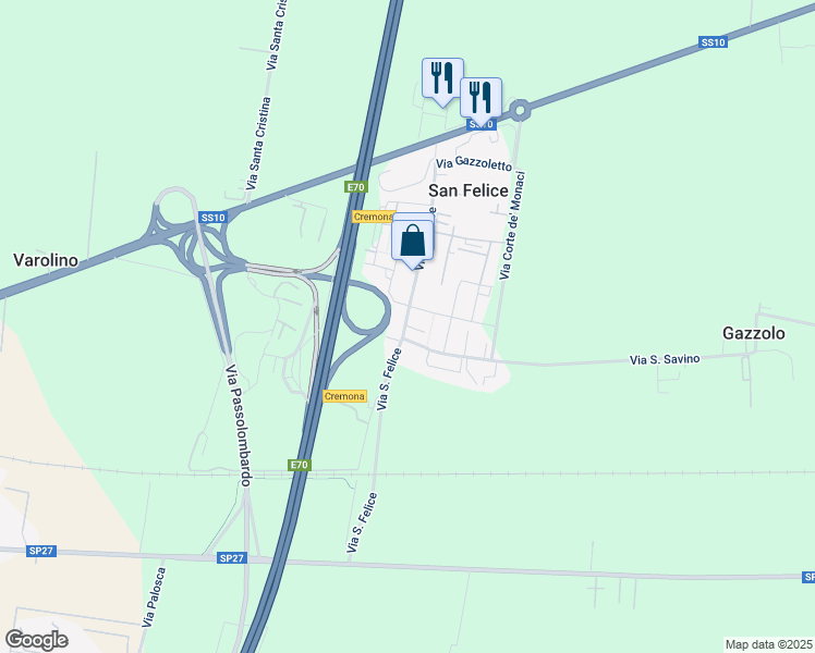 map of restaurants, bars, coffee shops, grocery stores, and more near 15-17 Via San Felice in San Felice