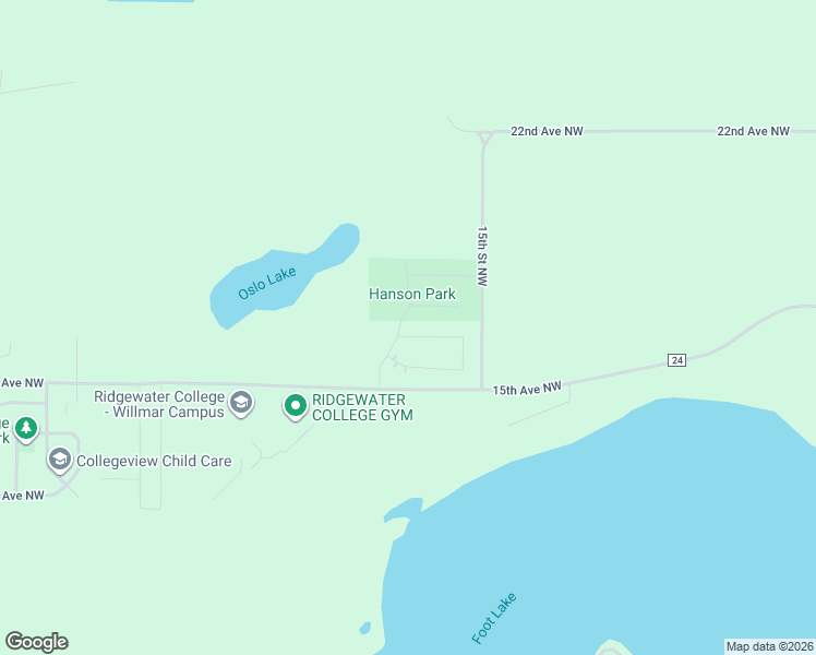 map of restaurants, bars, coffee shops, grocery stores, and more near 1612 17th Avenue Northwest in Willmar