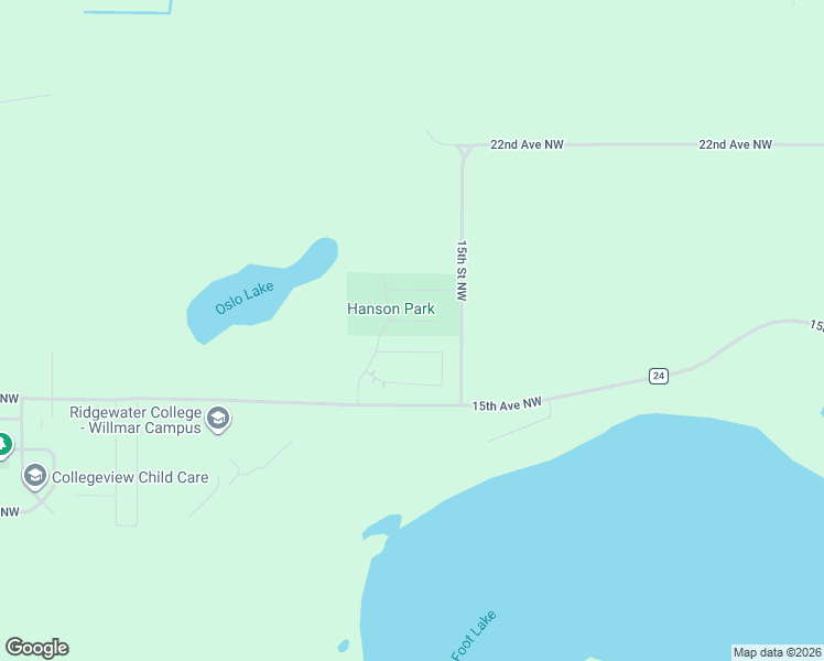 map of restaurants, bars, coffee shops, grocery stores, and more near 1612 17th Avenue Northwest in Willmar