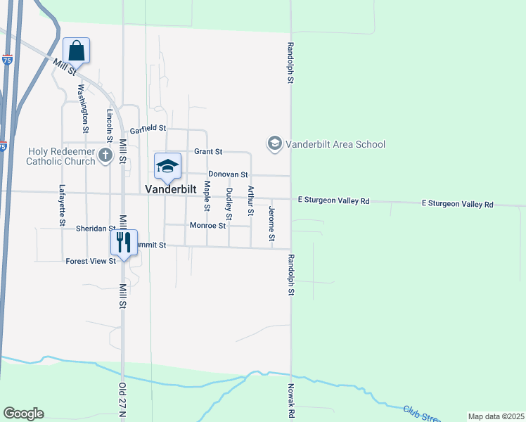 map of restaurants, bars, coffee shops, grocery stores, and more near 920 East Main Street in Vanderbilt