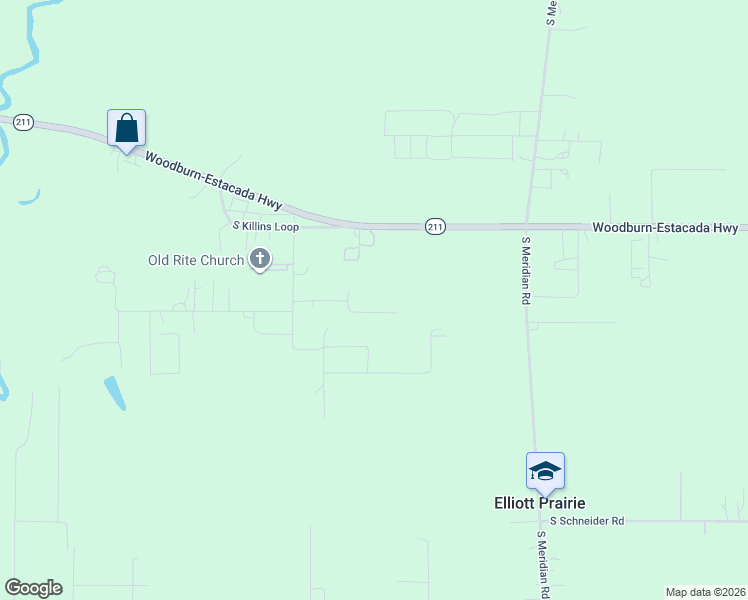 map of restaurants, bars, coffee shops, grocery stores, and more near 32036 South Burkert Road in Woodburn