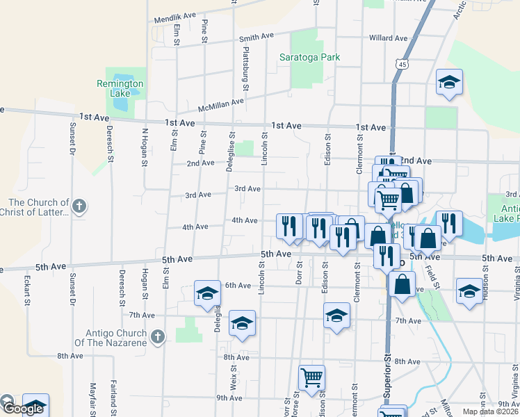736 Lincoln Street, Antigo WI Walk Score
