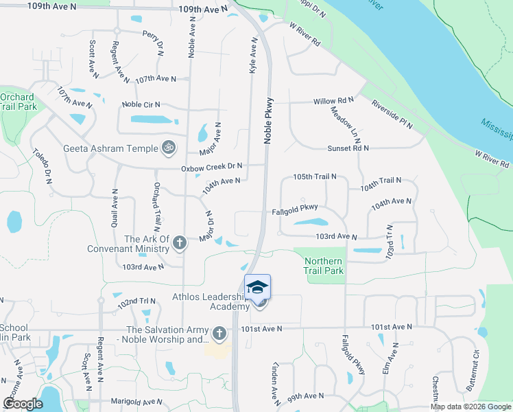 map of restaurants, bars, coffee shops, grocery stores, and more near 4301 Fallgold Parkway in Minneapolis