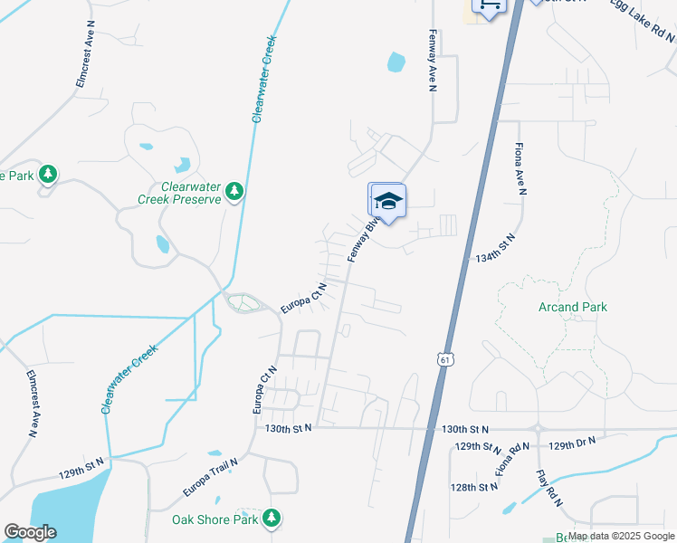 map of restaurants, bars, coffee shops, grocery stores, and more near 13435 Europa Court North in Hugo