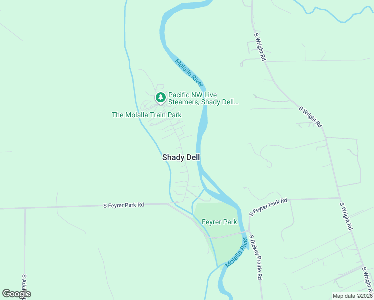 map of restaurants, bars, coffee shops, grocery stores, and more near 31998 South Shady Dell Road in Molalla