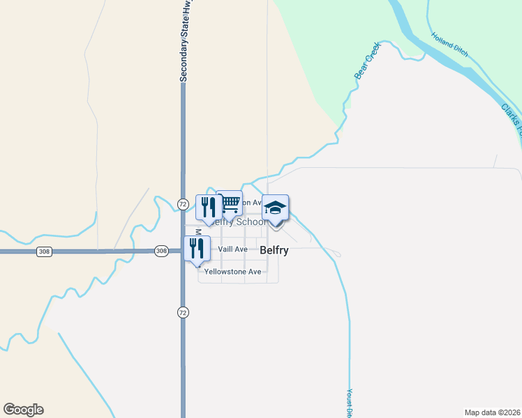 map of restaurants, bars, coffee shops, grocery stores, and more near 113 Carbon Avenue in Belfry