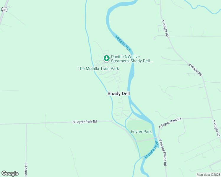 map of restaurants, bars, coffee shops, grocery stores, and more near 31965 South Shady Dell Road in Molalla