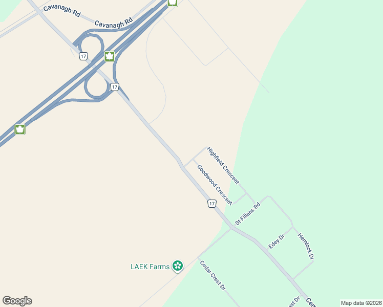 map of restaurants, bars, coffee shops, grocery stores, and more near 220 Highfield Crescent in Carleton Place