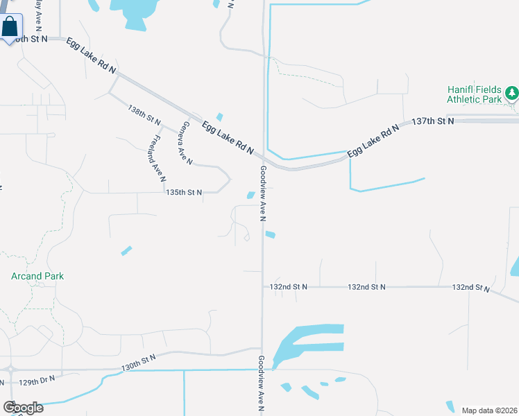 map of restaurants, bars, coffee shops, grocery stores, and more near 13430-13450 Goodview Avenue North in Saint Paul
