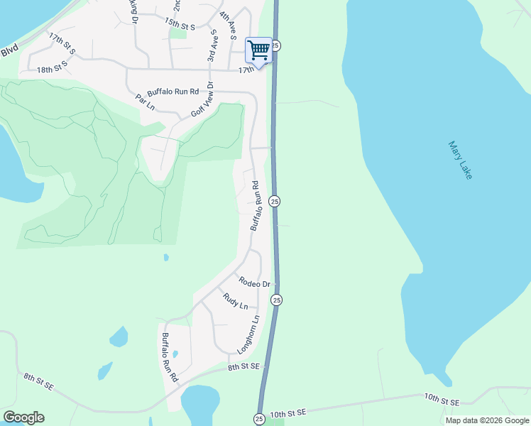 map of restaurants, bars, coffee shops, grocery stores, and more near 1914 Buffalo Run Road in Buffalo