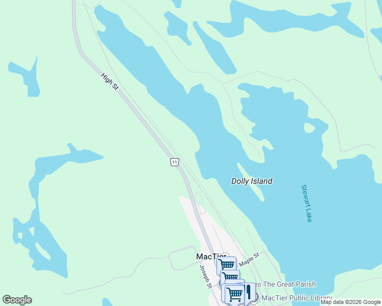 map of restaurants, bars, coffee shops, grocery stores, and more near in Muskoka District Municipality