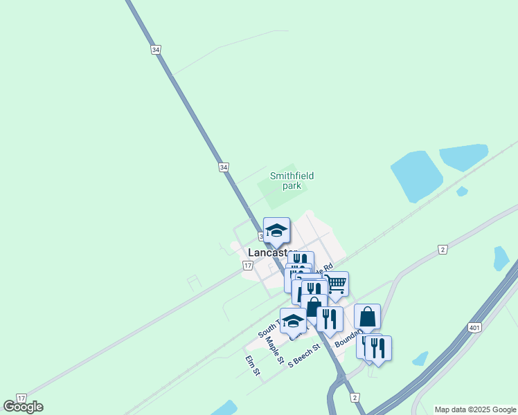 map of restaurants, bars, coffee shops, grocery stores, and more near 5 Macdonald Street in Lancaster