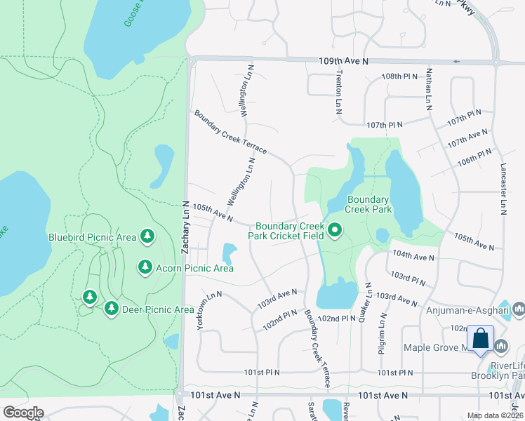 map of restaurants, bars, coffee shops, grocery stores, and more near 10523 Union Terrace Lane North in Maple Grove