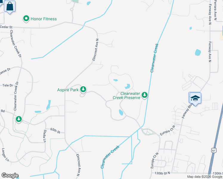map of restaurants, bars, coffee shops, grocery stores, and more near 4628 Fable Road North in Hugo