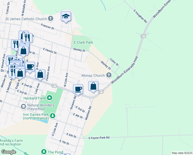 map of restaurants, bars, coffee shops, grocery stores, and more near 809 Patrol Street in Molalla