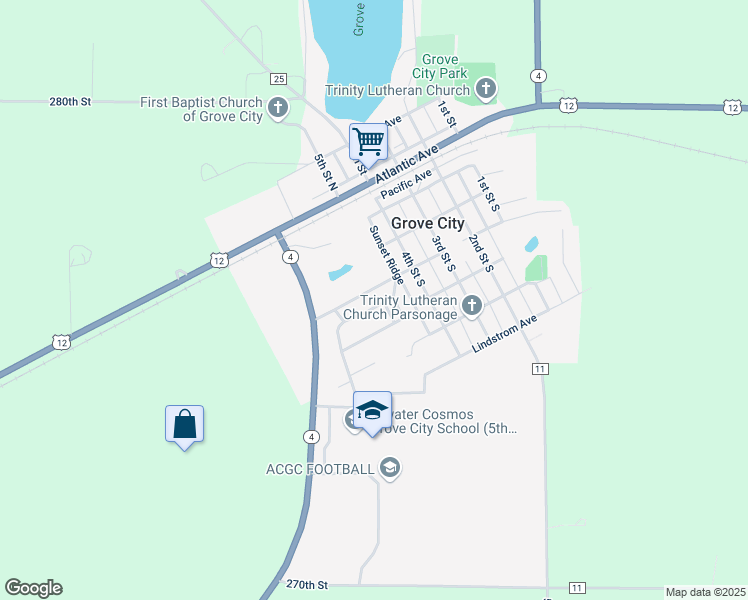 map of restaurants, bars, coffee shops, grocery stores, and more near 508 Maple Lane in Grove City