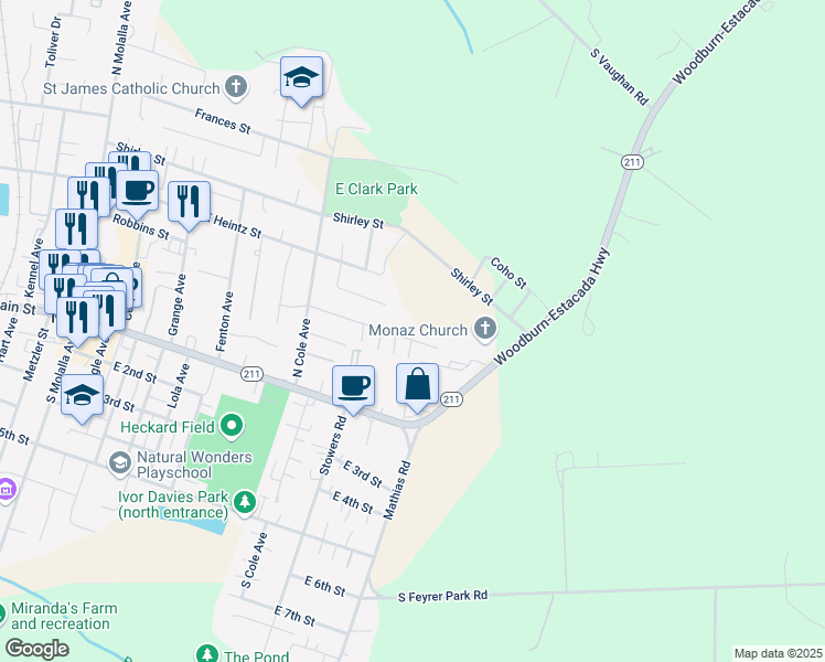 map of restaurants, bars, coffee shops, grocery stores, and more near 809 Patrol Street in Molalla