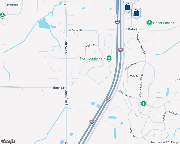 map of restaurants, bars, coffee shops, grocery stores, and more near 2090 21st Avenue South in Lino Lakes