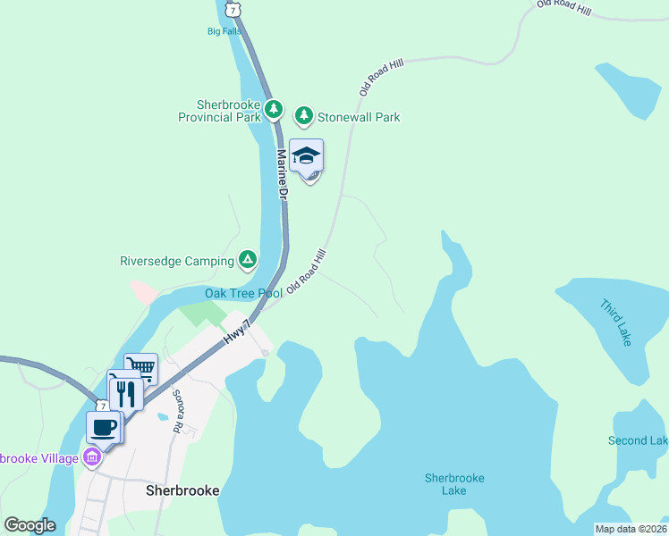 map of restaurants, bars, coffee shops, grocery stores, and more near in Sherbrooke